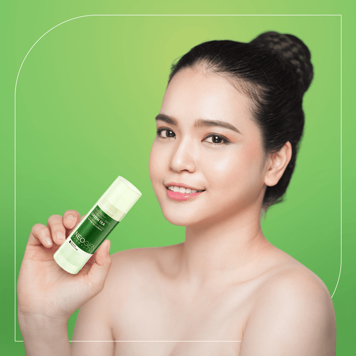 Woman Holding Real Fresh Green Tea Cleansing Stick